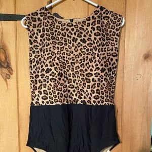 SUMMERSALT THE SURF LEOPARD PRINT ONE PIECE SWIMSUIT SIZE 14 NWOT